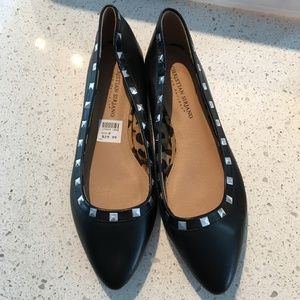 Christian Siriano Black Studded Flats